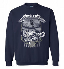 Metallica Skull Chicago White Sox Logo Crewneck Sweatshirt - zezetee Metallica Skull Chicago White Sox Logo Crewneck Sweatshirt - zezetee