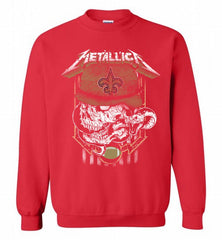Metallica Skull Snake New Orleans Saints Crewneck Sweatshirt - zezetee Metallica Skull Snake New Orleans Saints Crewneck Sweatshirt - zezetee