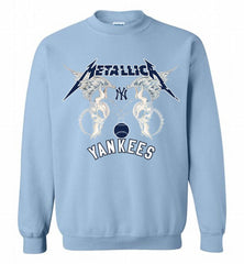 Metallica New York Yankees Logo Crewneck Sweatshirt - zezetee Metallica New York Yankees Logo Crewneck Sweatshirt - zezetee