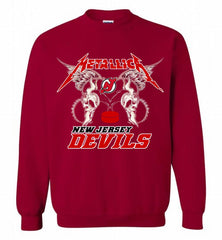 Metallica New Jersey Devils Logo Crewneck Sweatshirt - zezetee Metallica New Jersey Devils Logo Crewneck Sweatshirt - zezetee