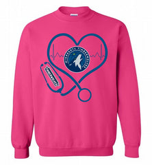 Nurse Heartbeat Love MinnesotaTimberwolves Crewneck Sweatshirt - zezetee Nurse Heartbeat Love MinnesotaTimberwolves Crewneck Sweatshirt - zezetee