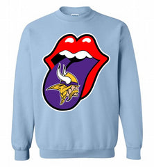 Minnesota Vikings  x The Rolling Stones Logo Crewneck Sweatshirt - zezetee Minnesota Vikings  x The Rolling Stones Logo Crewneck Sweatshirt - zezetee