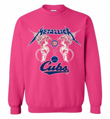 Metallica Chicago Cubs Logo Crewneck Sweatshirt - zezetee Metallica Chicago Cubs Logo Crewneck Sweatshirt - zezetee