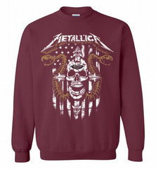 Metallica Snake Skull New Orleans Pelicans Logo Crewneck Sweatshirt - zezetee Metallica Snake Skull New Orleans Pelicans Logo Crewneck Sweatshirt - zezetee