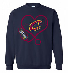 Nurse Heartbeat Love Cleveland Cavaliers Crewneck Sweatshirt - zezetee Nurse Heartbeat Love Cleveland Cavaliers Crewneck Sweatshirt - zezetee