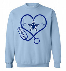 Nurse Heartbeat Dallas Cowboys Crewneck Sweatshirt - zezetee Nurse Heartbeat Dallas Cowboys Crewneck Sweatshirt - zezetee