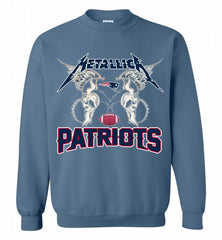 Metallica New England Patriots Logo Crewneck Sweatshirt - zezetee Metallica New England Patriots Logo Crewneck Sweatshirt - zezetee