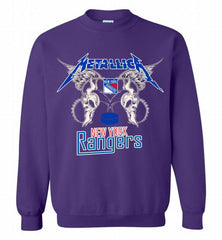 Metallica New York Rangers Logo Crewneck Sweatshirt - zezetee Metallica New York Rangers Logo Crewneck Sweatshirt - zezetee