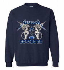 Metallica Dallas Cowboys Crewneck Sweatshirt - zezetee Metallica Dallas Cowboys Crewneck Sweatshirt - zezetee