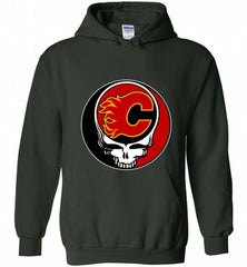 NHL TEAM CALGARY FLAMES X GRATEFUL DEAD LOGO BAND Hoodie - zezetee NHL TEAM CALGARY FLAMES X GRATEFUL DEAD LOGO BAND Hoodie - zezetee