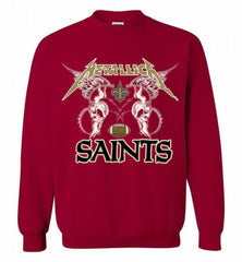 Metallica New Orleans Saints Logo Crewneck Sweatshirt - zezetee Metallica New Orleans Saints Logo Crewneck Sweatshirt - zezetee