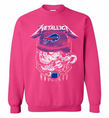Metallica Skull Snake Buffalo Bills Crewneck Sweatshirt - zezetee Metallica Skull Snake Buffalo Bills Crewneck Sweatshirt - zezetee