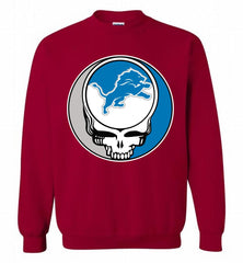 Detroit Lions Grateful Dead Logo Band Crewneck Sweatshirt - zezetee Detroit Lions Grateful Dead Logo Band Crewneck Sweatshirt - zezetee