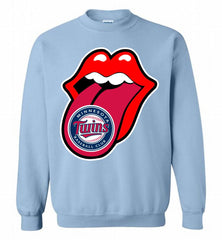 Minnesota Twins  x The Rolling Stones Logo Crewneck Sweatshirt - zezetee Minnesota Twins  x The Rolling Stones Logo Crewneck Sweatshirt - zezetee