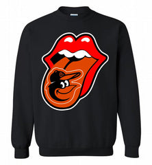 Baltimore Orioles  x The Rolling Stones Logo Crewneck Sweatshirt - zezetee Baltimore Orioles  x The Rolling Stones Logo Crewneck Sweatshirt - zezetee