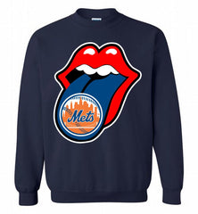 New York Mets  x The Rolling Stones Logo Crewneck Sweatshirt - zezetee New York Mets  x The Rolling Stones Logo Crewneck Sweatshirt - zezetee
