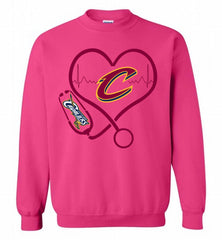 Nurse Heartbeat Love Cleveland Cavaliers Crewneck Sweatshirt - zezetee Nurse Heartbeat Love Cleveland Cavaliers Crewneck Sweatshirt - zezetee