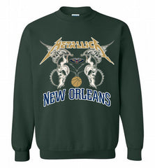 Metallica New Orleans Pelicans Logo Crewneck Sweatshirt - zezetee Metallica New Orleans Pelicans Logo Crewneck Sweatshirt - zezetee