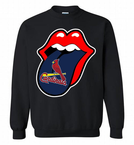 St Louis Cardinals  x The Rolling Stones Logo Crewneck Sweatshirt - zezetee St Louis Cardinals  x The Rolling Stones Logo Crewneck Sweatshirt - zezetee