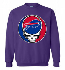 Buffalo Bills Grateful Dead Logo Band Crewneck Sweatshirt - zezetee Buffalo Bills Grateful Dead Logo Band Crewneck Sweatshirt - zezetee