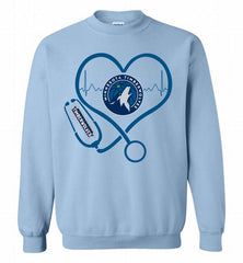 Nurse Heartbeat Love MinnesotaTimberwolves Crewneck Sweatshirt - zezetee Nurse Heartbeat Love MinnesotaTimberwolves Crewneck Sweatshirt - zezetee