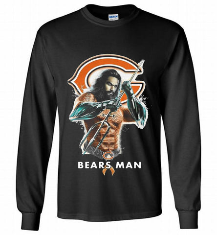 AQUAMAN CHICAGO BEARS MAN Gildan Long Shirt - zezetee AQUAMAN CHICAGO BEARS MAN Gildan Long Shirt - zezetee