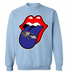 Baltimore Ravens  x The Rolling Stones Logo Crewneck Sweatshirt - zezetee Baltimore Ravens  x The Rolling Stones Logo Crewneck Sweatshirt - zezetee