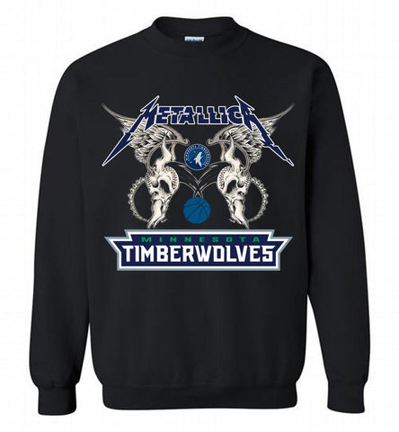 Metallica MinnesotaTimberwolves Logo Crewneck Sweatshirt - zezetee Metallica MinnesotaTimberwolves Logo Crewneck Sweatshirt - zezetee