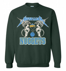 Metallica Denver Nuggets Logo Crewneck Sweatshirt - zezetee Metallica Denver Nuggets Logo Crewneck Sweatshirt - zezetee