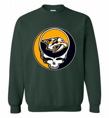 NHL TEAM NASHVILLE PREDATORS X GRATEFUL DEAD LOGO BAND Crewneck Sweatshirt - zezetee NHL TEAM NASHVILLE PREDATORS X GRATEFUL DEAD LOGO BAND Crewneck Sweatshirt - zezetee