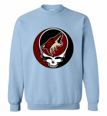 NHL TEAM ARIZONA COYOTES X GRATEFUL DEAD LOGO BAND Crewneck Sweatshirt - zezetee NHL TEAM ARIZONA COYOTES X GRATEFUL DEAD LOGO BAND Crewneck Sweatshirt - zezetee