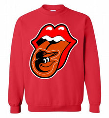 Baltimore Orioles  x The Rolling Stones Logo Crewneck Sweatshirt - zezetee Baltimore Orioles  x The Rolling Stones Logo Crewneck Sweatshirt - zezetee