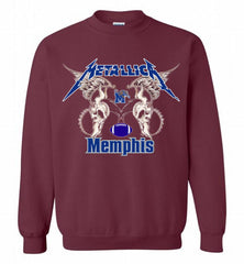 Metallica Memphis Tigers Logo Crewneck Sweatshirt - zezetee Metallica Memphis Tigers Logo Crewneck Sweatshirt - zezetee