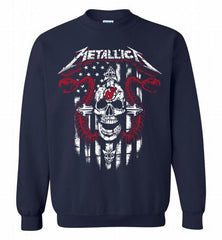 Metallica Snake Skull New Jersey Devils Logo Crewneck Sweatshirt - zezetee Metallica Snake Skull New Jersey Devils Logo Crewneck Sweatshirt - zezetee
