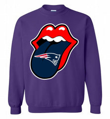 New England Patriots  x The Rolling Stones Logo Crewneck Sweatshirt - zezetee New England Patriots  x The Rolling Stones Logo Crewneck Sweatshirt - zezetee