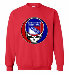 NHL TEAM NEW YORK RANGERS X GRATEFUL DEAD LOGO BAND Crewneck Sweatshirt - zezetee NHL TEAM NEW YORK RANGERS X GRATEFUL DEAD LOGO BAND Crewneck Sweatshirt - zezetee