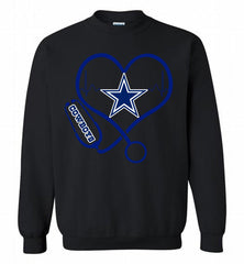 Nurse Heartbeat Dallas Cowboys Crewneck Sweatshirt - zezetee Nurse Heartbeat Dallas Cowboys Crewneck Sweatshirt - zezetee