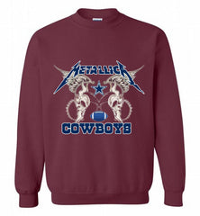 Metallica Dallas Cowboys Crewneck Sweatshirt - zezetee Metallica Dallas Cowboys Crewneck Sweatshirt - zezetee