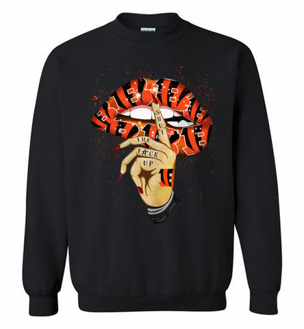 NFL Cincinnati Bengals Lip Shut The Fuck Up Crewneck Sweatshirt - zezetee NFL Cincinnati Bengals Lip Shut The Fuck Up Crewneck Sweatshirt - zezetee