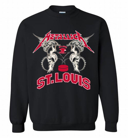 Metallica St Louis Eagles Logo Crewneck Sweatshirt - zezetee Metallica St Louis Eagles Logo Crewneck Sweatshirt - zezetee