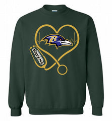 Nurse Heartbeat Baltimore Ravens Crewneck Sweatshirt - zezetee Nurse Heartbeat Baltimore Ravens Crewneck Sweatshirt - zezetee