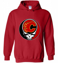 NHL TEAM CALGARY FLAMES X GRATEFUL DEAD LOGO BAND Hoodie - zezetee NHL TEAM CALGARY FLAMES X GRATEFUL DEAD LOGO BAND Hoodie - zezetee