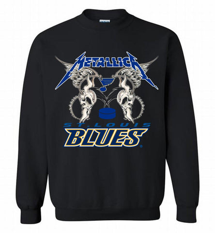 Metallica St Louis Blues Logo Crewneck Sweatshirt - zezetee Metallica St Louis Blues Logo Crewneck Sweatshirt - zezetee