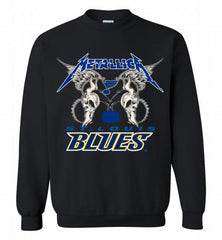 Metallica St Louis Blues Logo Crewneck Sweatshirt - zezetee Metallica St Louis Blues Logo Crewneck Sweatshirt - zezetee