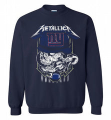 Metallica Skull Snake New York Giants Crewneck Sweatshirt - zezetee Metallica Skull Snake New York Giants Crewneck Sweatshirt - zezetee