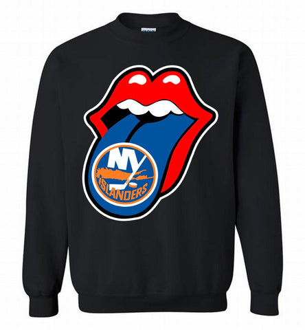 New York Islanders  x The Rolling Stones Logo Crewneck Sweatshirt - zezetee New York Islanders  x The Rolling Stones Logo Crewneck Sweatshirt - zezetee