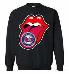 Minnesota Twins  x The Rolling Stones Logo Crewneck Sweatshirt - zezetee Minnesota Twins  x The Rolling Stones Logo Crewneck Sweatshirt - zezetee