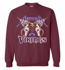 Metallica Minnesota Vikings Logo Crewneck Sweatshirt - zezetee Metallica Minnesota Vikings Logo Crewneck Sweatshirt - zezetee