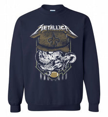 Metallica Skull Snake New Orleans Saints Crewneck Sweatshirt - zezetee Metallica Skull Snake New Orleans Saints Crewneck Sweatshirt - zezetee