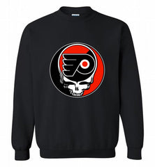 NHL TEAM PHILADELPHIA FLYERS X GRATEFUL DEAD LOGO BAND Crewneck Sweatshirt - zezetee NHL TEAM PHILADELPHIA FLYERS X GRATEFUL DEAD LOGO BAND Crewneck Sweatshirt - zezetee